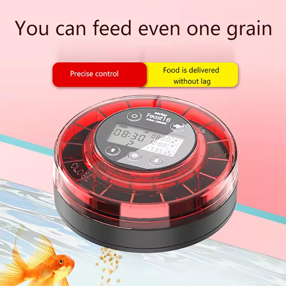 Автоматическая кормушка для рыб для аквариума Автоматический дозатор еды с таймером Перезаряжаемый таймер с USB-кабелем ЖК-дисплей