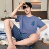 Cotton Homewear for Male Summer Short Sleeves Sleeping Top Shorts Pijamas Men Sleepwear Summer Pjs O Neck Pyjama Hombre Dropship