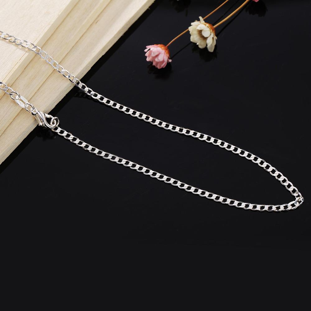 925 Silver 16 /18 /20 /22 /24 /26 /28 /30inch 2mm Link Necklace For Woman Man Fashion Jewelry Wedding Gift