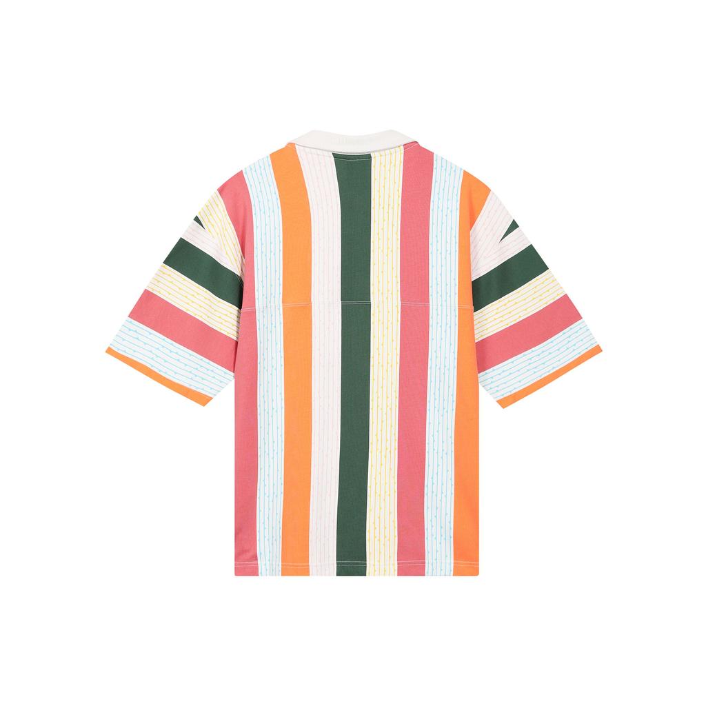 Nike Футболка с короткими рукавами и заниженной линией плеч, свободный принт в полоску, женские топы Summit-White FQ0701-123