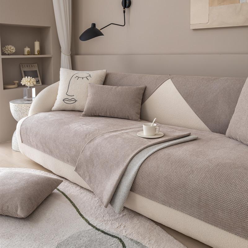 Тканевый чехол для дивана, подушка, четыре сезона, обычный, однотонный, нескользящий, простой кожаный чехол для дивана для гостиной, спинка, подлокотник, ткань