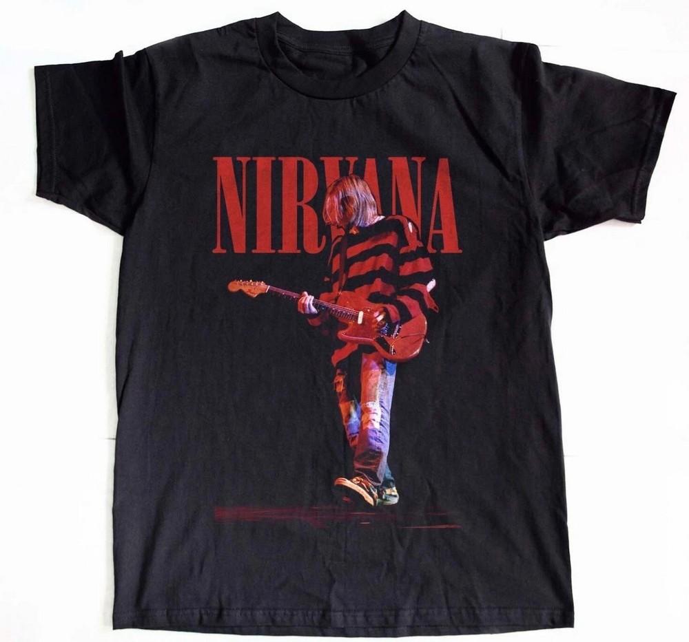 ГОРЯЧАЯ футболка унисекс Nirvana Курт Кобейн Гитарист Рок-группа Черная Размер S5XL Унисекс Футболка