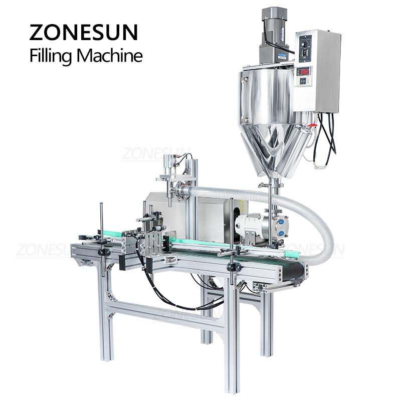 ZONESUN ZS-DTGT900M Rotary Lobe Pump Thick Paste Liquid Filling Machine Lotion Detergent Packing Equipment