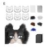 29Pcs/Set DIY Cat Face Guard Kit with Faux Fur Felt Cloth Paintable Animal Half Face Shield Halloween Carnival Role Play Masquerade Party Prop