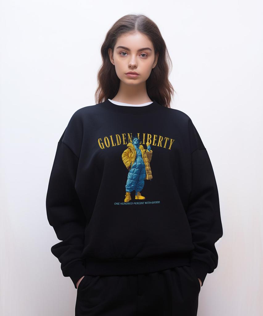 OHP Ohpxgoodd Свитшот с флисовой подкладкой «Золотая Свобода»