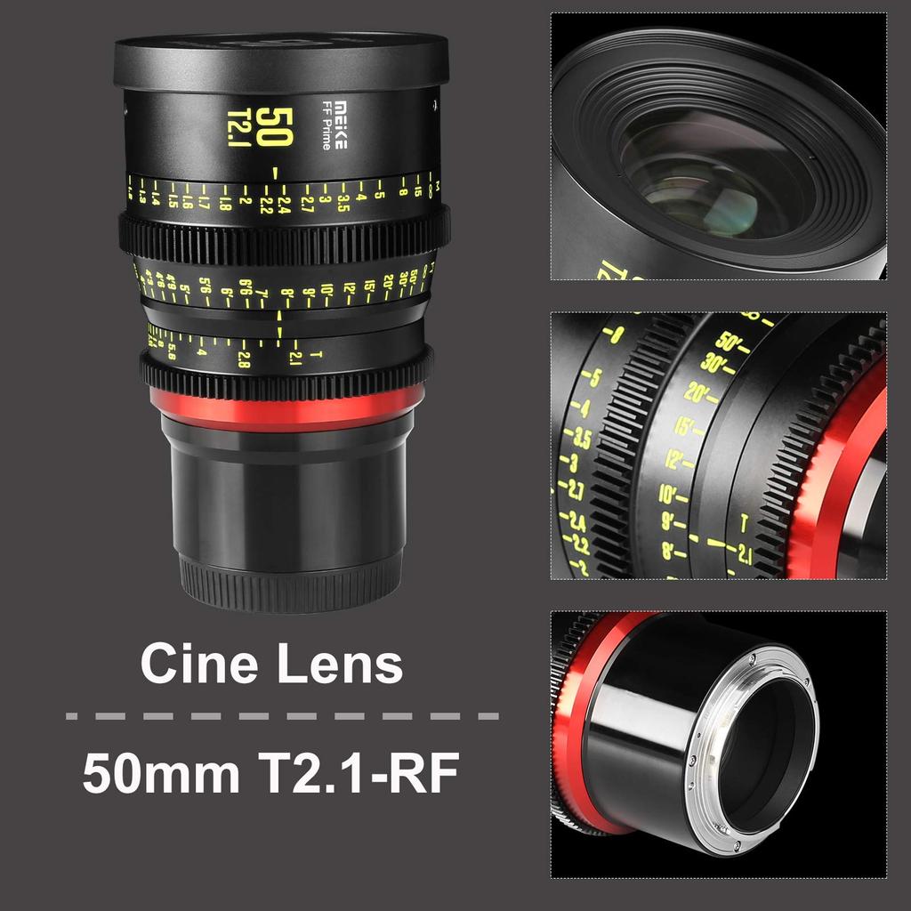 MEKE 50мм Полнокадровый Объектив с Ручной Фокусировкой для Кинокамер Canon MEKE 50мм Полнокадровый Объектив с Ручной Фокусировкой для Камер с Байонетным Креплением RF Для Камер с Байонетным Креплением RF T2.1