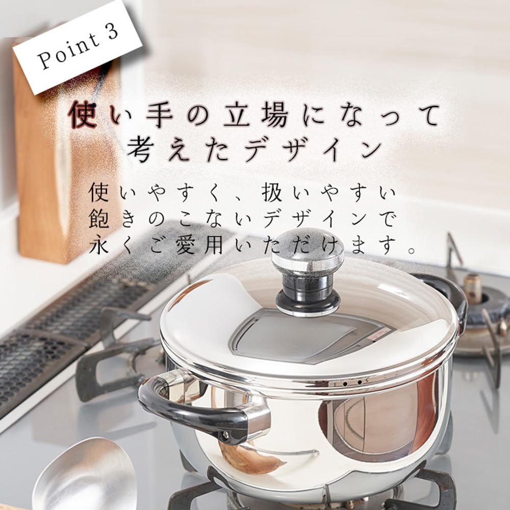 Miyazaki Seisakusho Objet Made in IH Double-Handled Pot, Deep, Jumbo, 25cm, Japan, 5-Year Warranty, Compatible, Lightweight, OJ-39