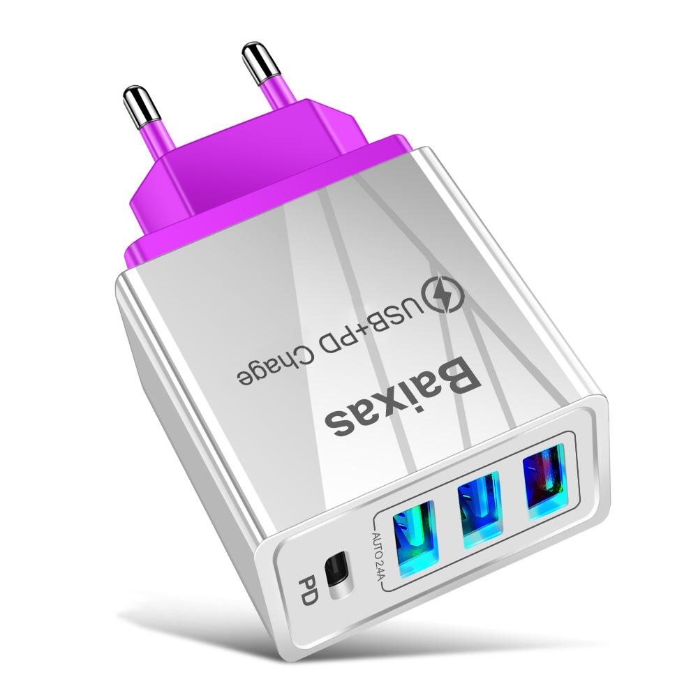Универсальное 4-портовое USB-зарядное устройство для путешествий 5 В/2,4 А, адаптер быстрой зарядки - вилка AU/EU/UK/US