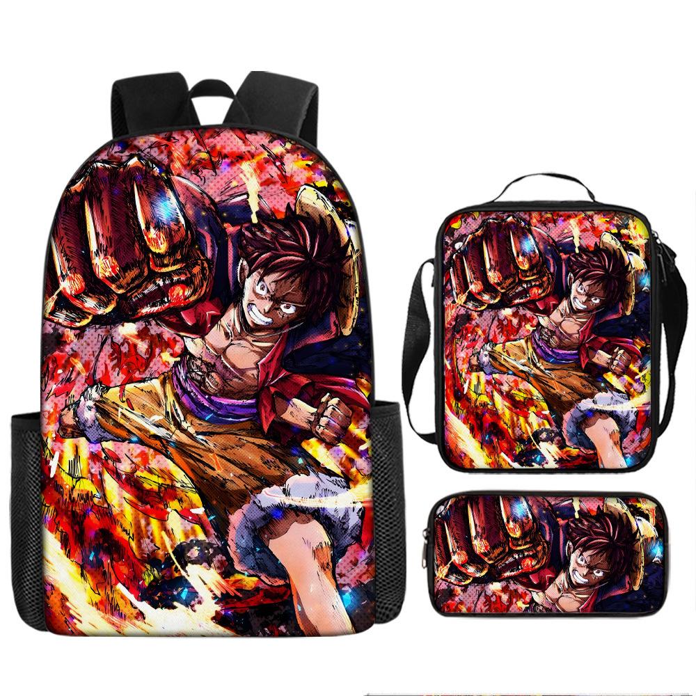 One Piece Луффи Школьная сумка One Piece Рюкзак Зоро Студенческий Рюкзак Морской Король Портфель Набор Пеналов