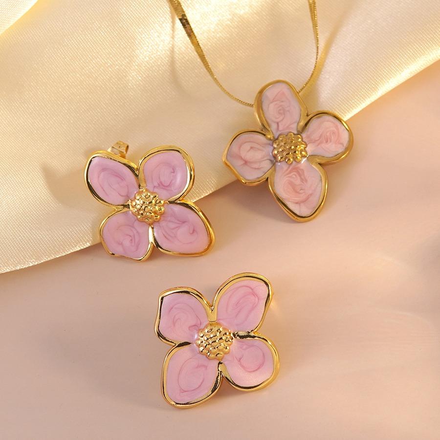 Elegant Stainless Steel Floral Jewelry Set | Durable, Easy to Maintain, Ideal for Daily Wear, Vacations, and Gifts for Wives or Girlfriends