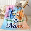 Bluey's Paw Patrol Adventure Customize Text Blanket Cozy Personalized Blanket Durable Comfort Great for Bedding Nap Bed Livingroom
