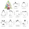 10PCS Cookie Molds Stainless Steel Christmas Theme Fondant Cookie Biscuit Cutter Mold For Cake Decorating Tools Kitchen Baking