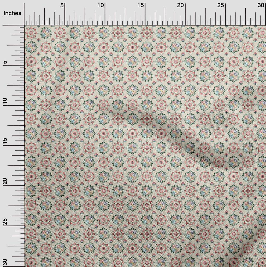 oneOone Хлопчатобумажная гибкая светло-бежевая ткань Азиатский материал платья сюзане Ткань с принтом Ткань в ярдах 40 дюймов