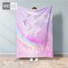 Розовое фиолетовое фланелевое одеяло с узором неба, тонкое мягкое флисовое одеяло для девочек и женщин, портативный чехол для сна, теплая простыня