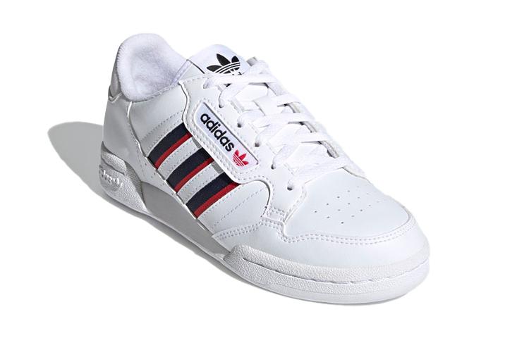 adidas Оригинальные Continental 80 Удобные Устойчивые к истиранию Низкие Детские Кроссовки для скейтбординга Белый Красный Синий Унисекс FX6088