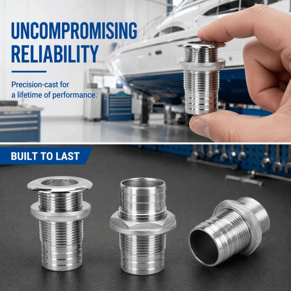 Standard Length Marine Drain Outlet Barbed Design Water Drain Fitting For Yacht