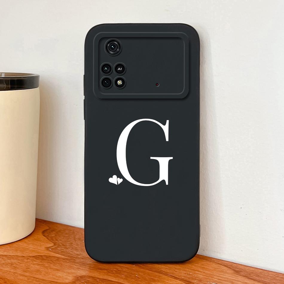 Чехол для Poco M4 Pro 4G 5G Модный с буквами Задняя крышка для Poco M 4 Полная защита Мягкий жидкий силикон Простой протектор для телефона