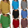 Women's Solid Color Round Neck Sweater Air Conditioning Shirt