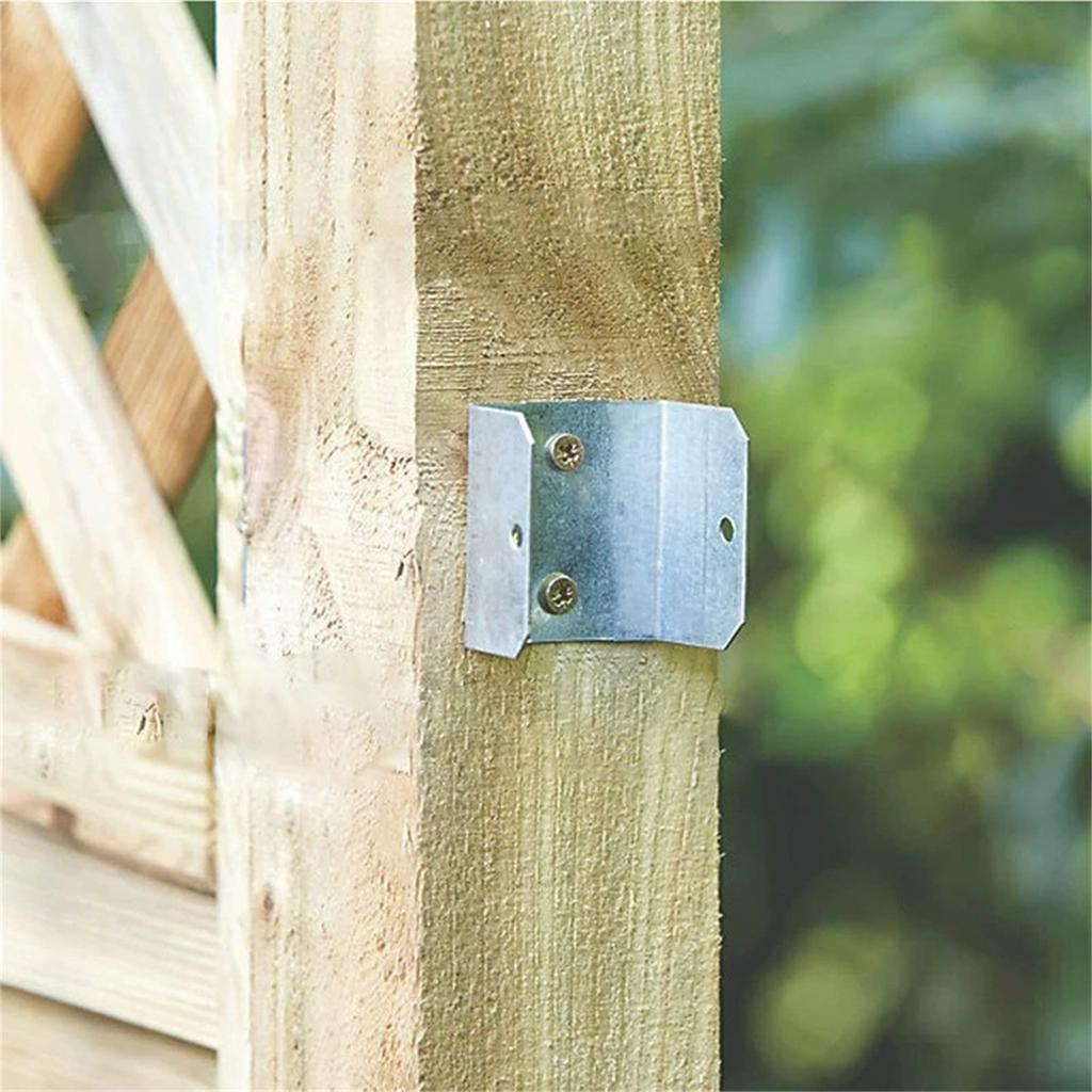 Зажим для панелей забора 44 мм Оцинкованная сталь Кронштейн Держатель Опора для столба 2 шт.