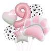 Pink Dog'S Paw Digital Balloon Set Animal Theme Birthday Party Aluminum Film Balloon Party Arrangement Decorative Balloon
