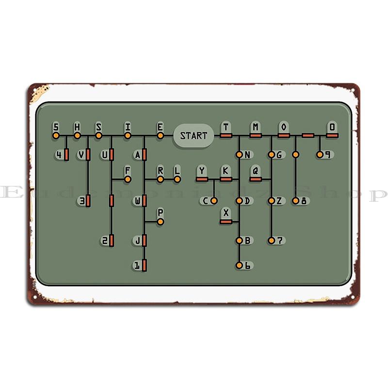 Morse Code Decoder Grei Metal Sign Garage Design Create Club Tin Sign Poster