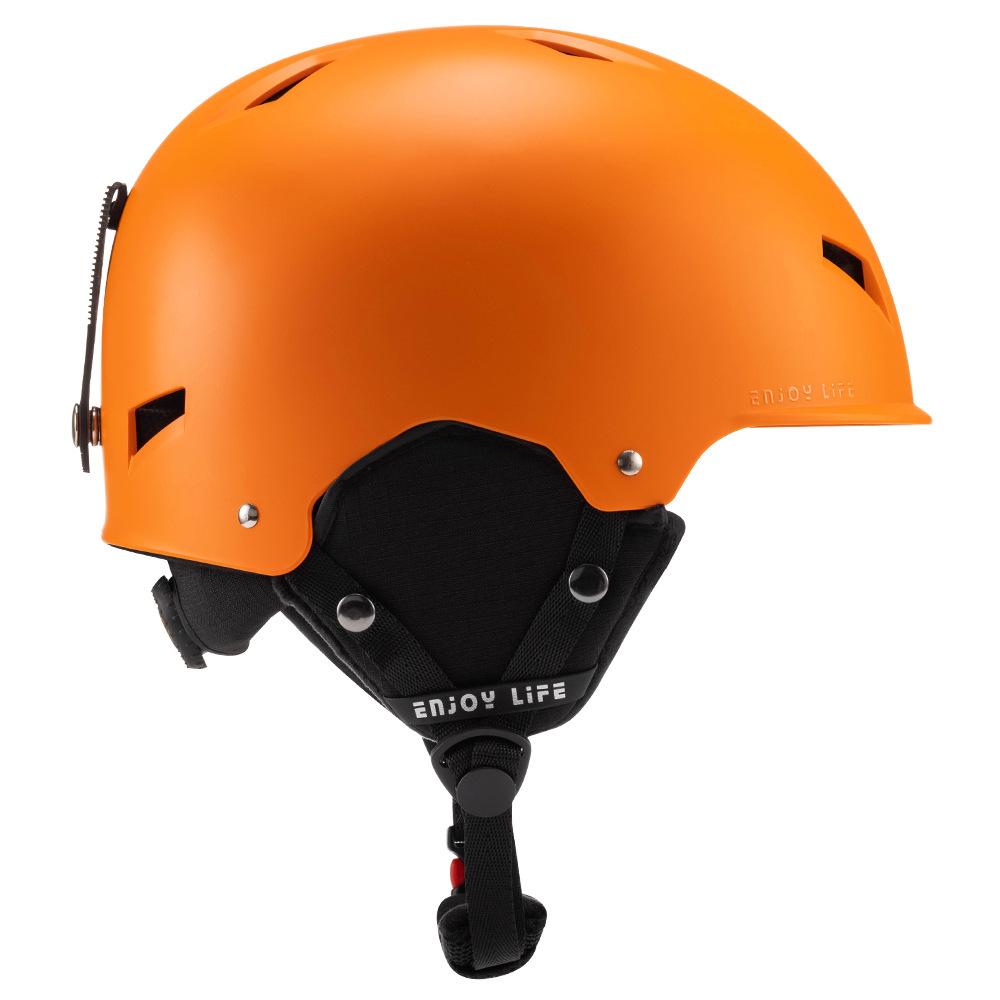 Спортивный взрослый горнолыжный шлем однотонный узор цвет