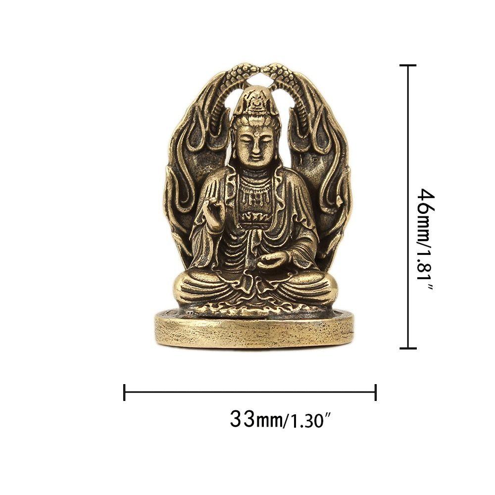 Solid Guanyin Buddha Statue Brass Craft Buddha Pendant Creative Pocket Buddha Ornaments Table