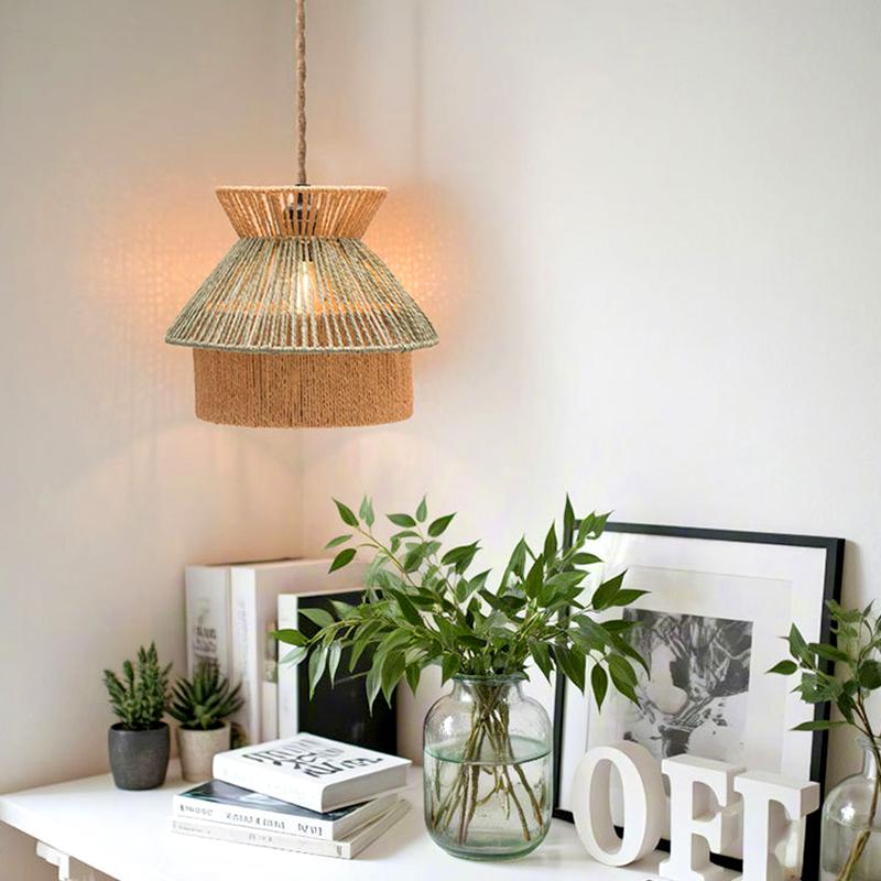 1 шт., потолочный светильник, абажур из богемской бумаги, напольная лампа, ручная работа, вязанная люстра на стену