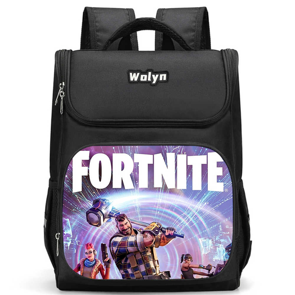 School Backpack with Multi Compartment ,Large Cartoon Fortnite School Bags for Boys & Girls,Durable Child Backpack for Aged 6-10
