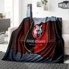 Stade Fc Emblem Flannel Blanket, Soft Polyester, Modern Design, All-Season for Camping, Travel, Gifts for holidays or birthdays