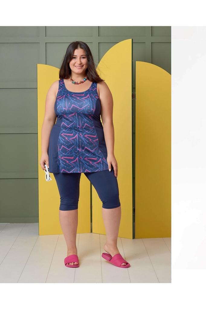 Женский стильный купальник большого размера, леггинсы с рисунком больших размеров и шорты
