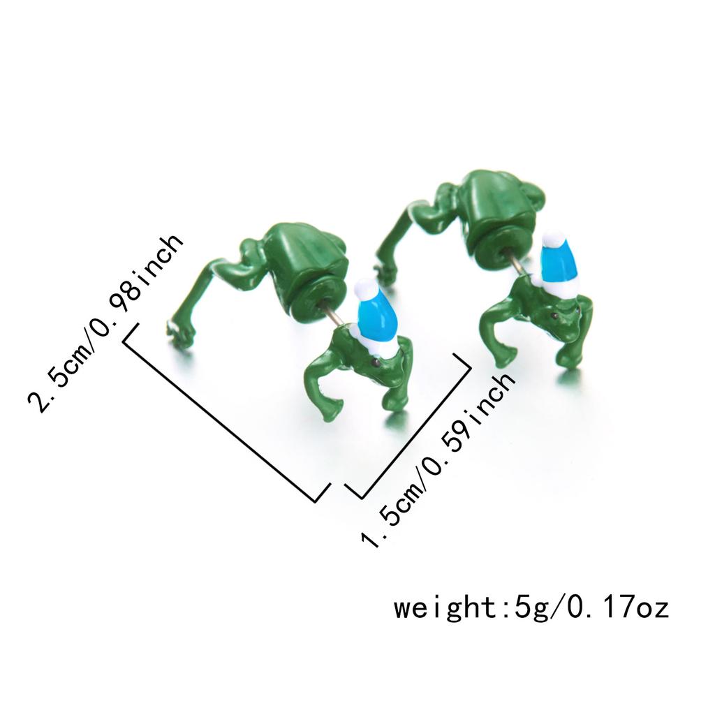 Забавные серьги-пусеты в виде зеленой лягушки для женщин, милые серьги-клипсы в виде животного лягушки, пирсинг-пусеты, ювелирные изделия в эстетике Y2k, подарки