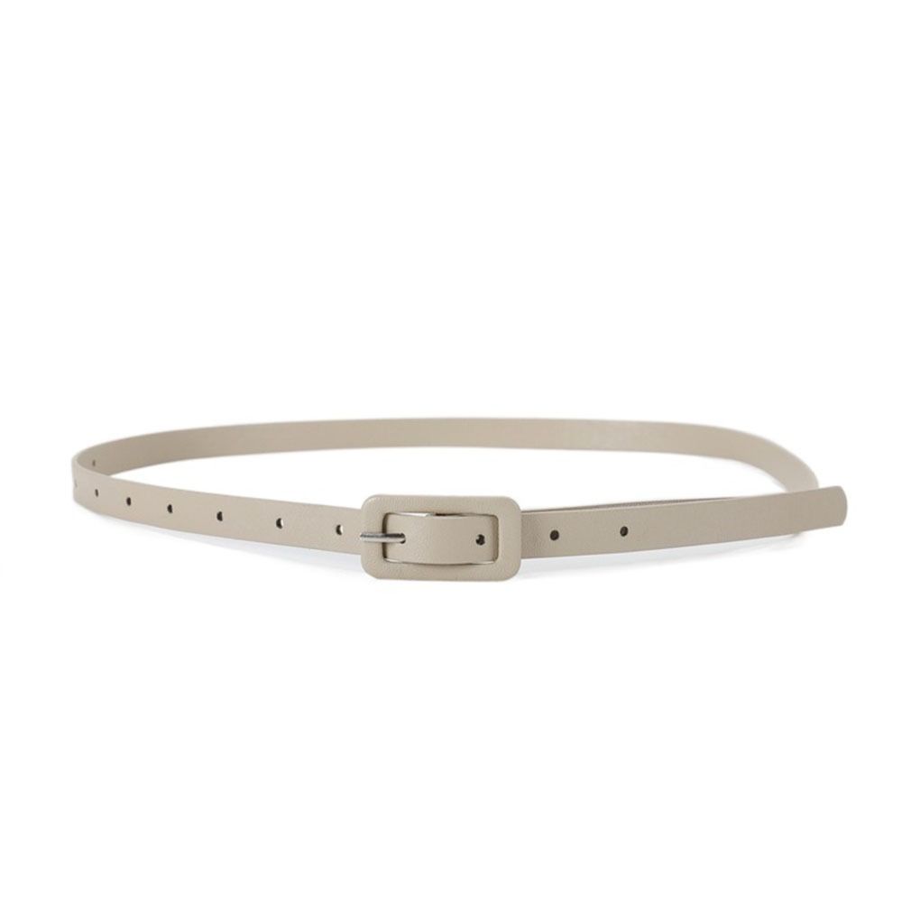 Metal Buckle PU Leather Belt Slim Side All-match Thin Waist Belt Dress Decoration Korean Style Candy Color Waistband Party