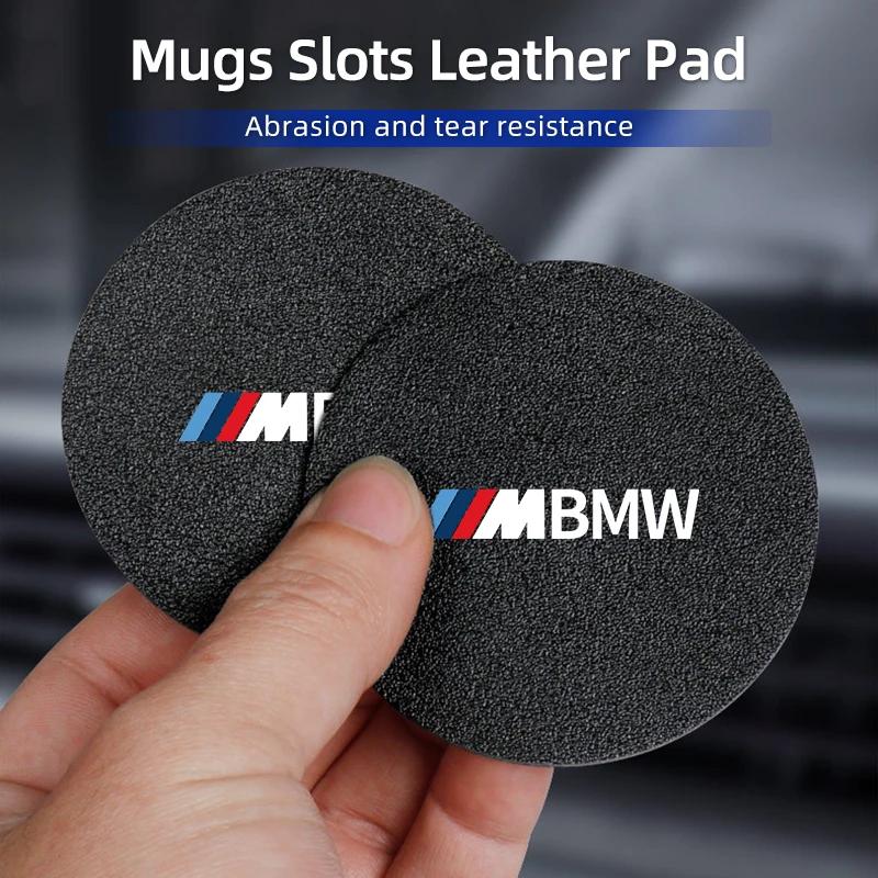 LRPOS1 New 2025 Car Carbon Leathe Coasters Pads Centre Console Cup Non-Slip Mats For BMW F11 G11 F10 F30 G08 G28 G20 G30 X3 X5 X6 Seri