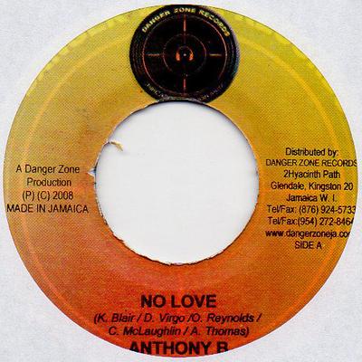 7-дюймовая пластинка ANTHONY B / LION CUB - No Love / Love To See NONE Danger Zone Rec 2008 Ямайка Регги, Ска и Даб Б/У