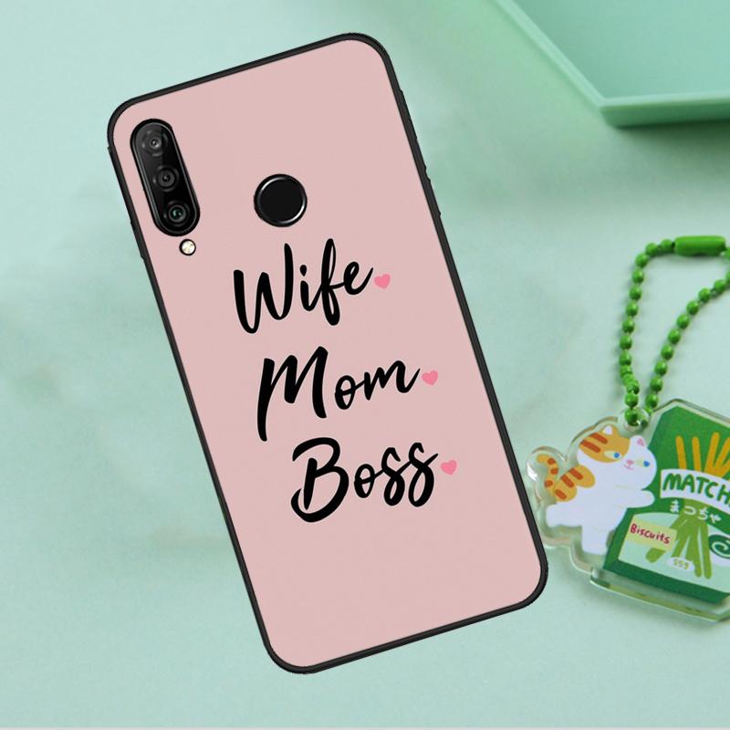 Цитаты 'Жена Мама Начальница' для чехла Huawei Nova 10 9 SE 5T 12s 12i 11i Y91 Y90 Y60 Y70 Y72 Y61 P20 P40 P30 Lite P60 Pro