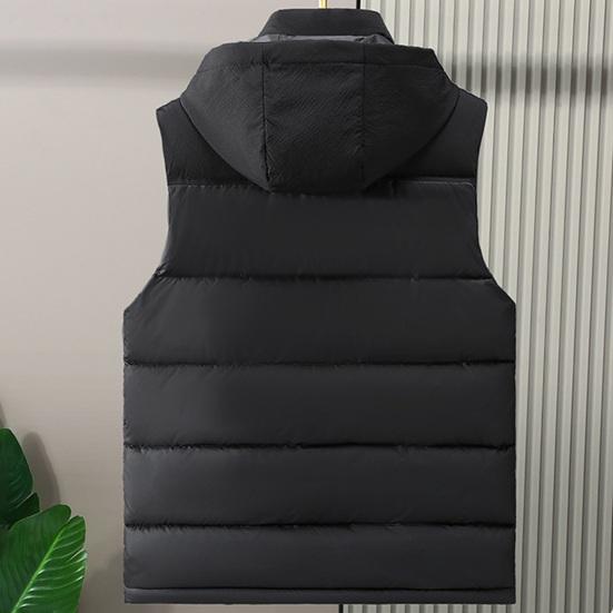 Мужской зимний жилет с капюшоном без рукавов, толстый однотонный кардиган с подкладкой, ветрозащитный, теплый, гладкий, с карманами, на шнурке, мужской зимний жилет, пальто