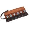 Oil Wax Cowhide Six-Watch Tie-Up Leather Travel Pouch