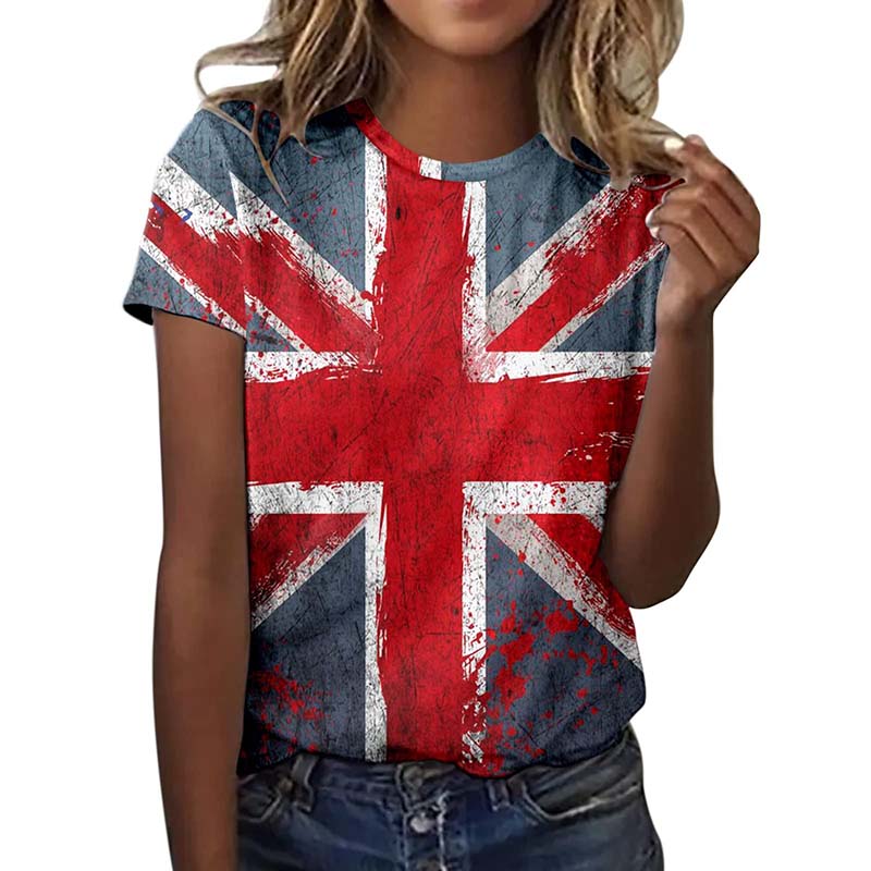 Летняя футболка с 3D-принтом британского флага для женщин и мужчин, футболки с коротким рукавом, уличная одежда Harajuku, футболки больших размеров, топы Y2k для девочек, одежда