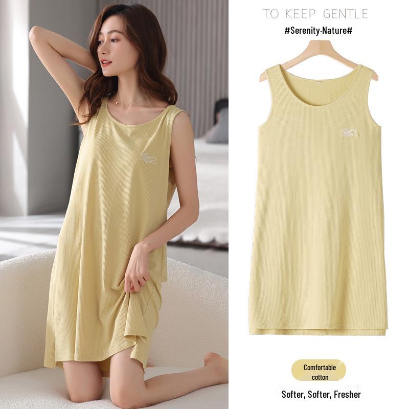 Женская летняя майка-ночнушка - Прохладное и свободное платье-пижама большого размера