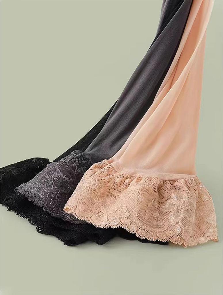 POPULAR Set of Garter Stockings with Cute Socks for Beautiful Sexy Floral Lace Stockings 3-Pair Non-Slip Elasticity, Knee-High Cosplay, Legs, (Black,