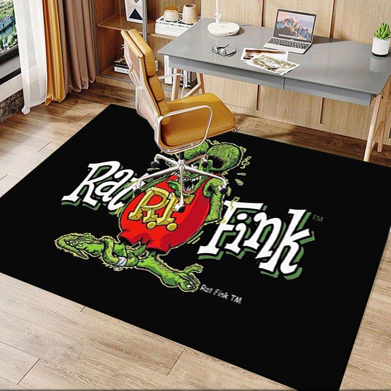Футболка Rat Fink - Классическая зеленая футболка с мышонком и гоночной машинойОфисный коврик Идеально подходит для домашнего декора Коврик для офисного стола Коврик для офисного кресла Полиэ