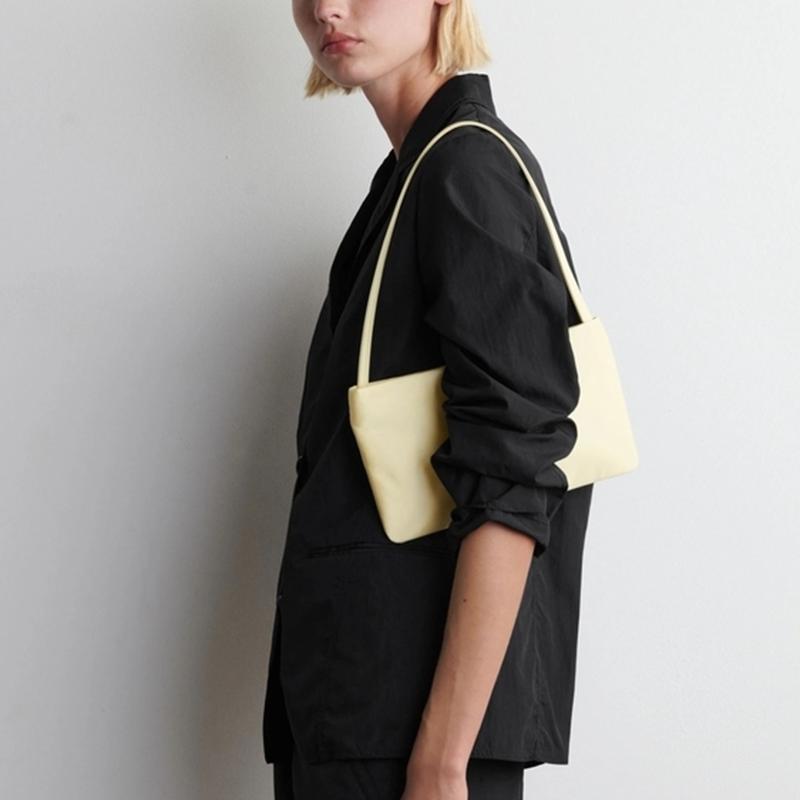 COS Solid Color Minimalist Versatile Nylon Tote Bag Women bags Cream-Yellow 1288417002