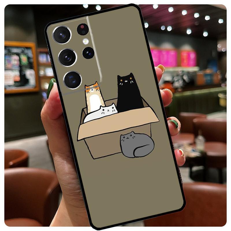 Мультяшный Милый Кошачий Чехол Для Samsung Galaxy S23 S22 Ultra S9 S10 Note 10 Plus Note 20 S21 Ultra S20 FE Телефонный Чехол