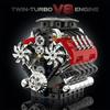 Турбированный Двигатель V8 Технические Строительные Блоки Моторизованная Модель Автомобиля Детали Творческие Игрушки Подарки для Взрослых Кубики Крутой Орнамент Для Комнаты