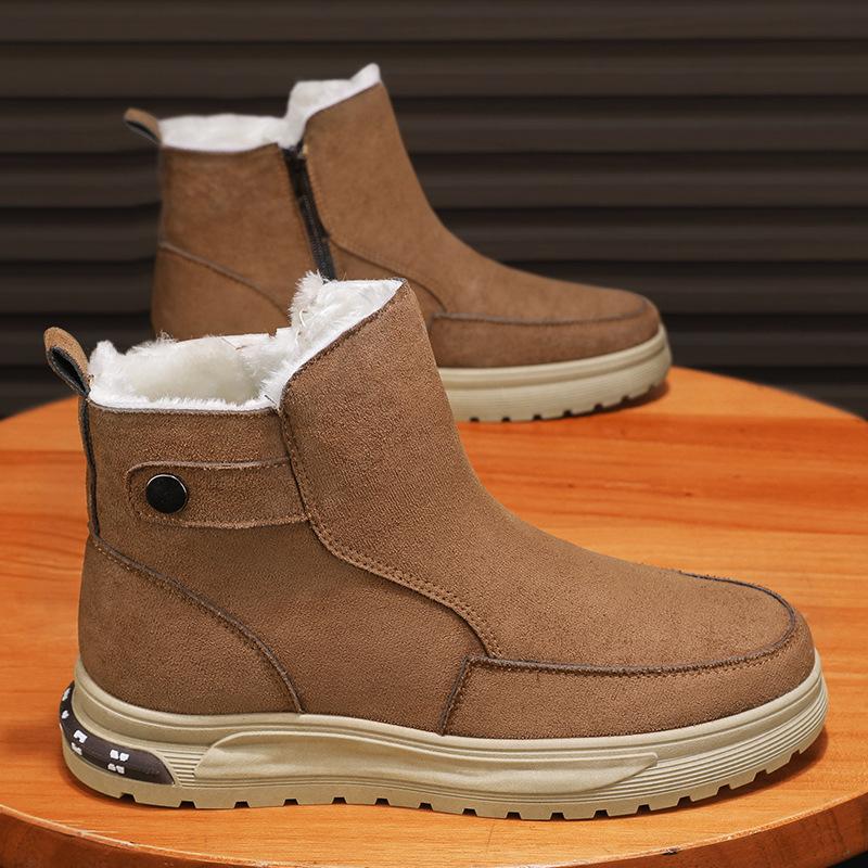 Winter High-top Men's Shoes Fleece Thickened Cotton Boots Fashion Snow Boots Casual Cotton Shoes Fur Integrated Martin Boots