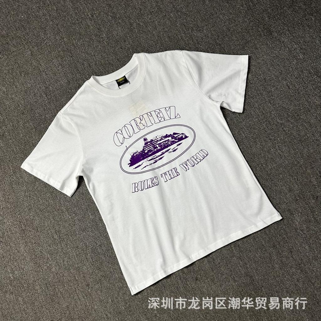Manufacturer wholesale foreign trade Alcatraz series color pattern letter printing round neck short-sleeved T-shirt top summer INS