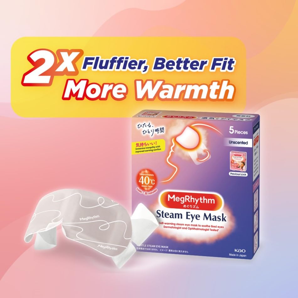 MegRhythm Паровая маска для глаз 12 шт., Ромашка,