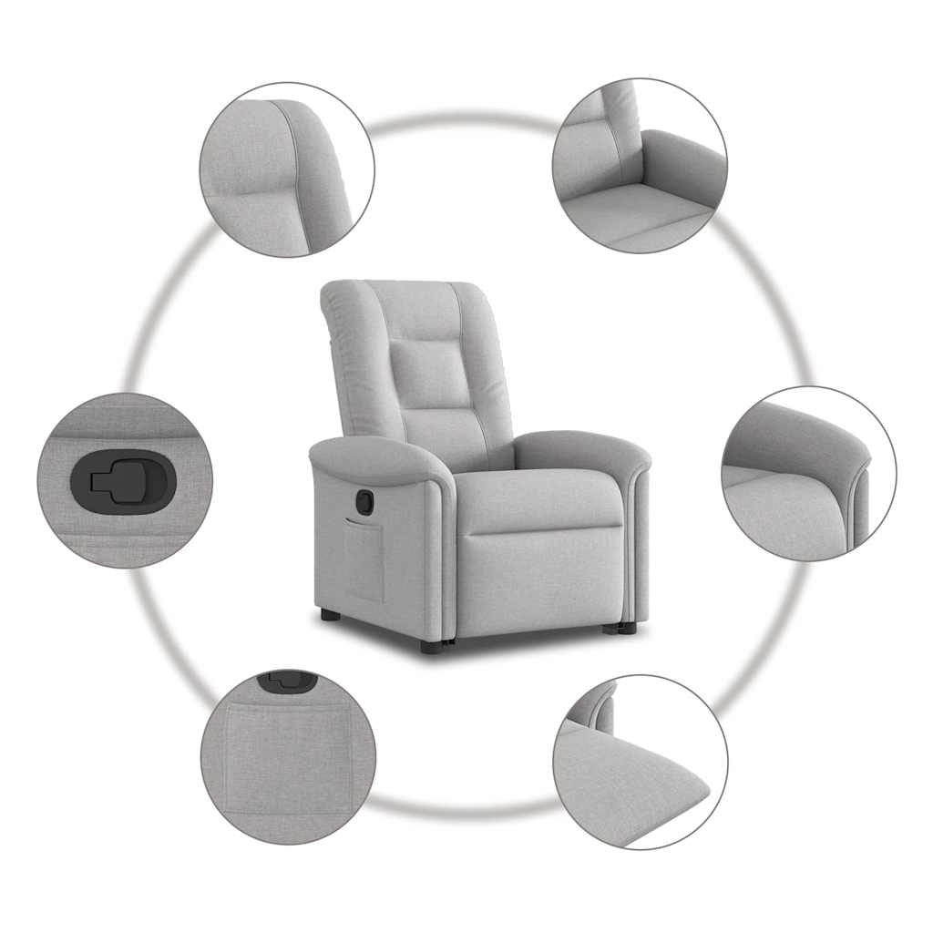 Recliner Chair with Rising Function Cloud Grey Fabric