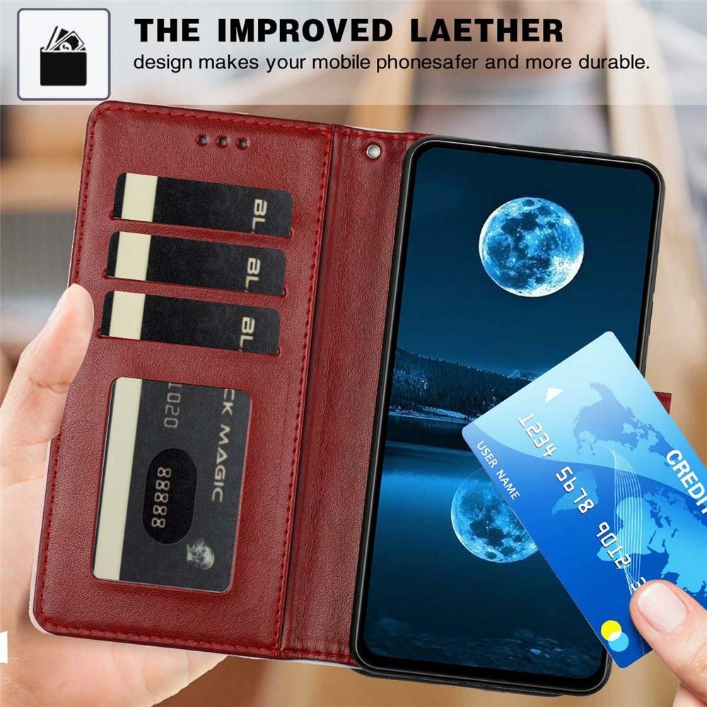 Wallet Case for iPhone 16 Pro - Leather/PU, Red, With Card Holder
